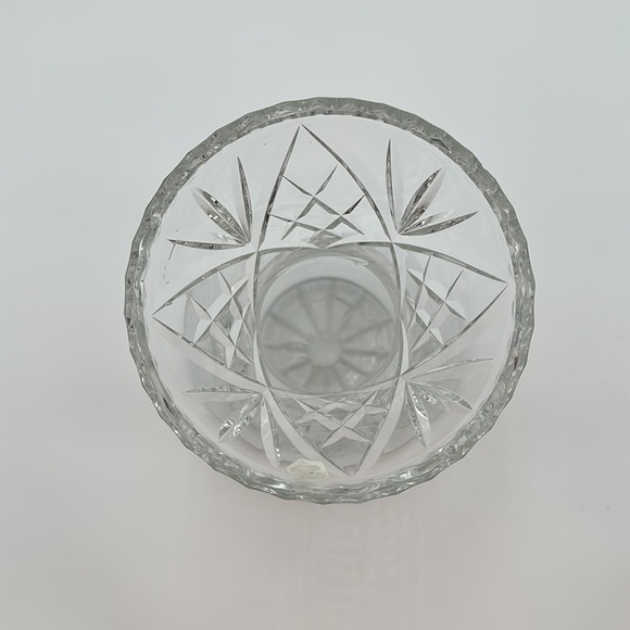 Vintage Wara Lead Crystal Hand Cut Clear Vase West Germany Star of David - Picture 10 of 16